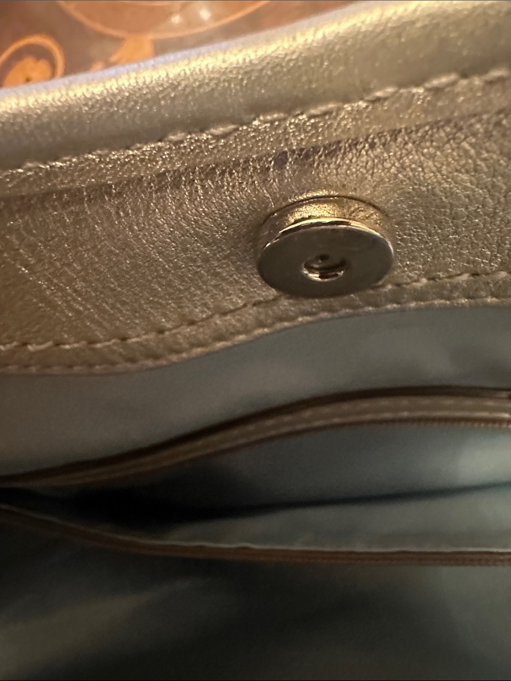 Like New Coach Metallic Silver Leather Tote Bag - Women - Picture 7 of 9